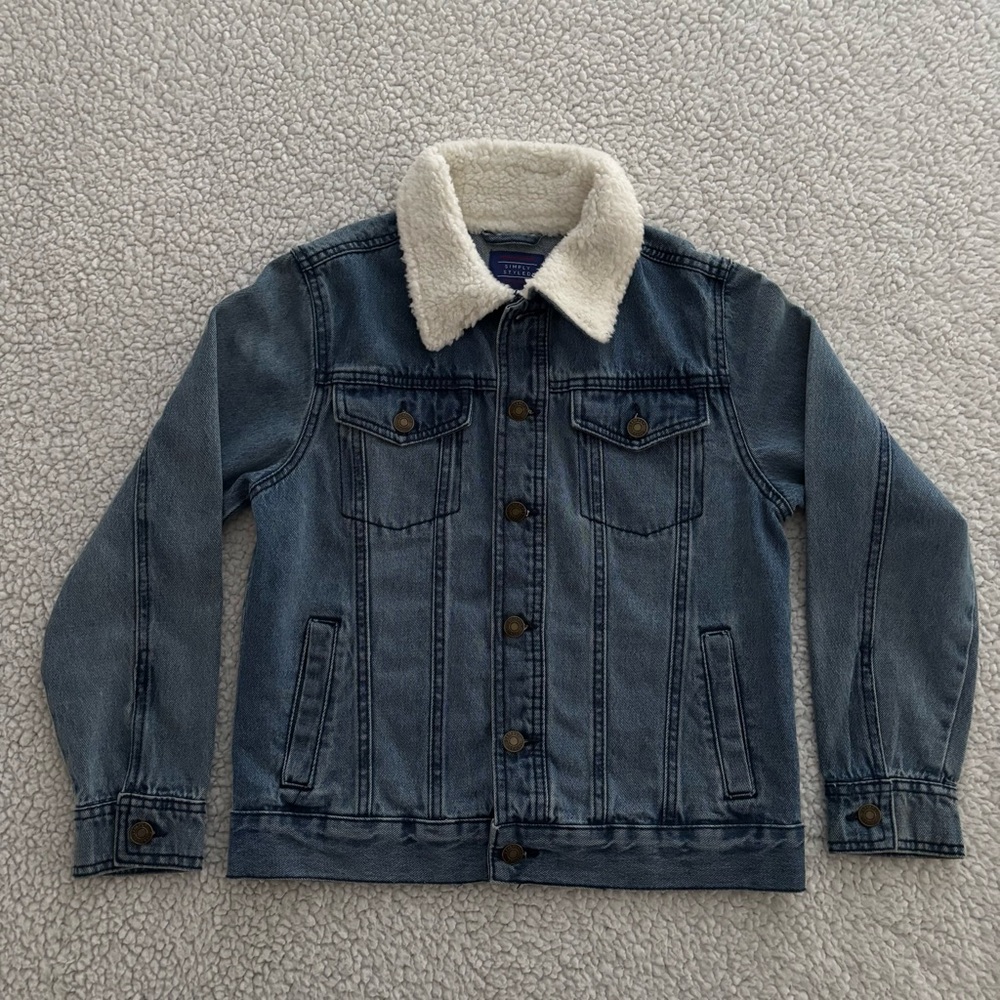 SIMPLY STYLED BY SEARS. Kids Denim Jacket With Sherpa Collar. Size M (10/12).